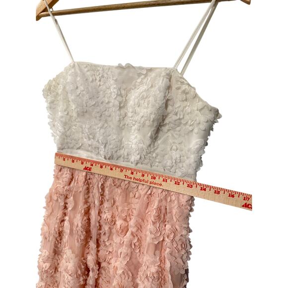 Adrianna Papell 6 Strapless Floral Applique Gown $489 Corset Dress Pink White - Picture 11 of 16